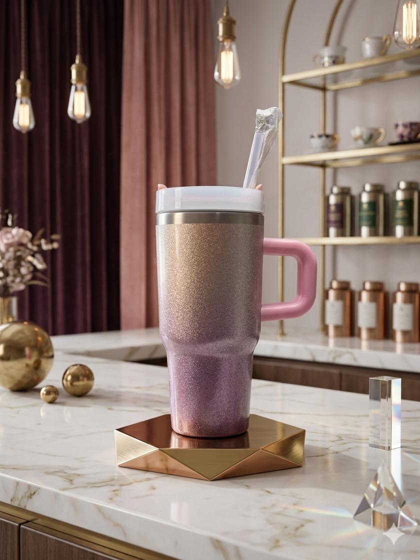 GLITTER OMBRE HANDLE TUMBLER