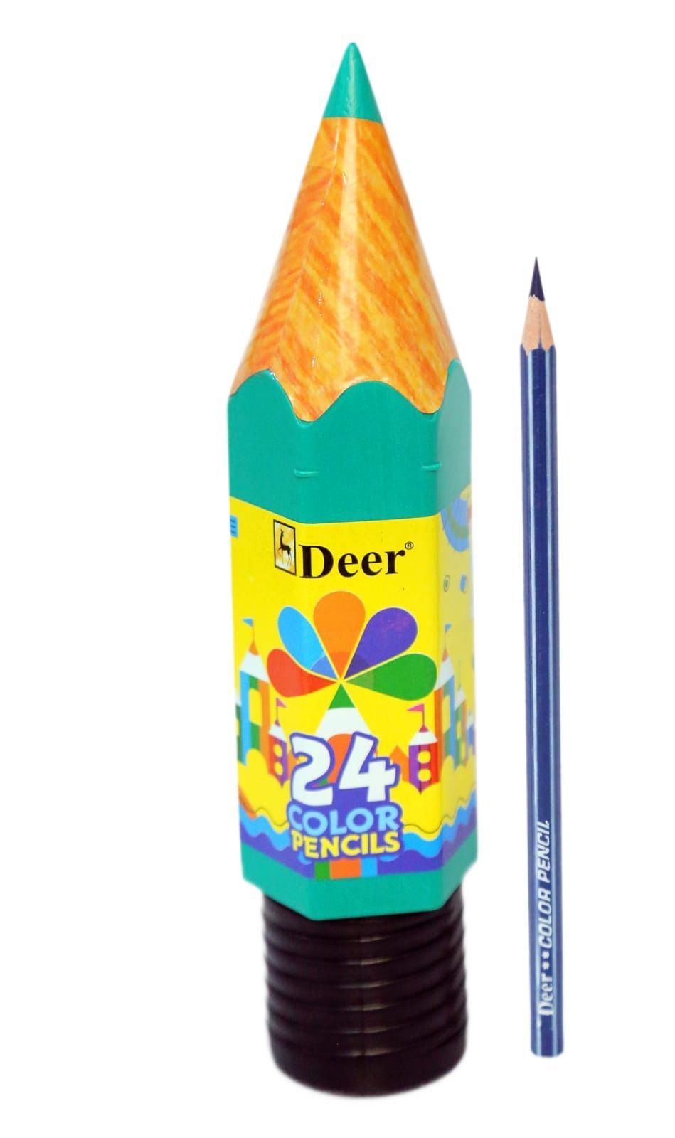 DEER JUMBO 24 COLORED PENCILS CONTAINER