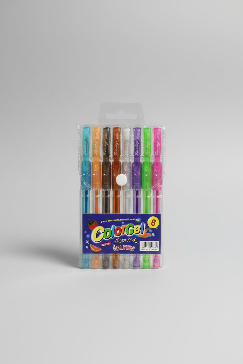 COLOR GEL SCENTED GLITTER GEL PENS 8 COLOR