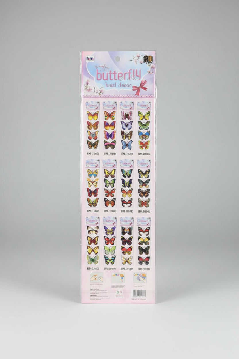 3D RAINBOW BUTTERFLY WALL STICKERS