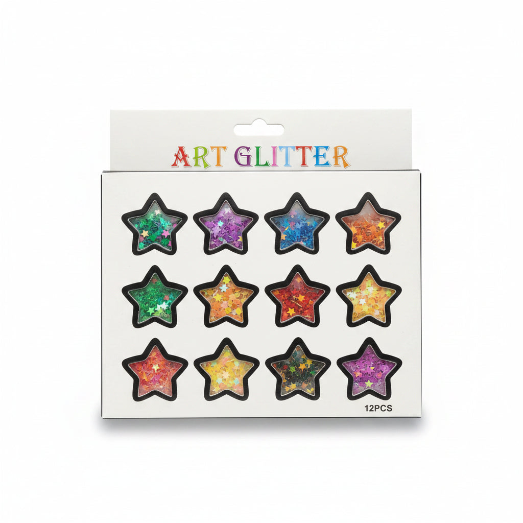 ZHI HOU 12-Piece Assorted Art Glitter Set
