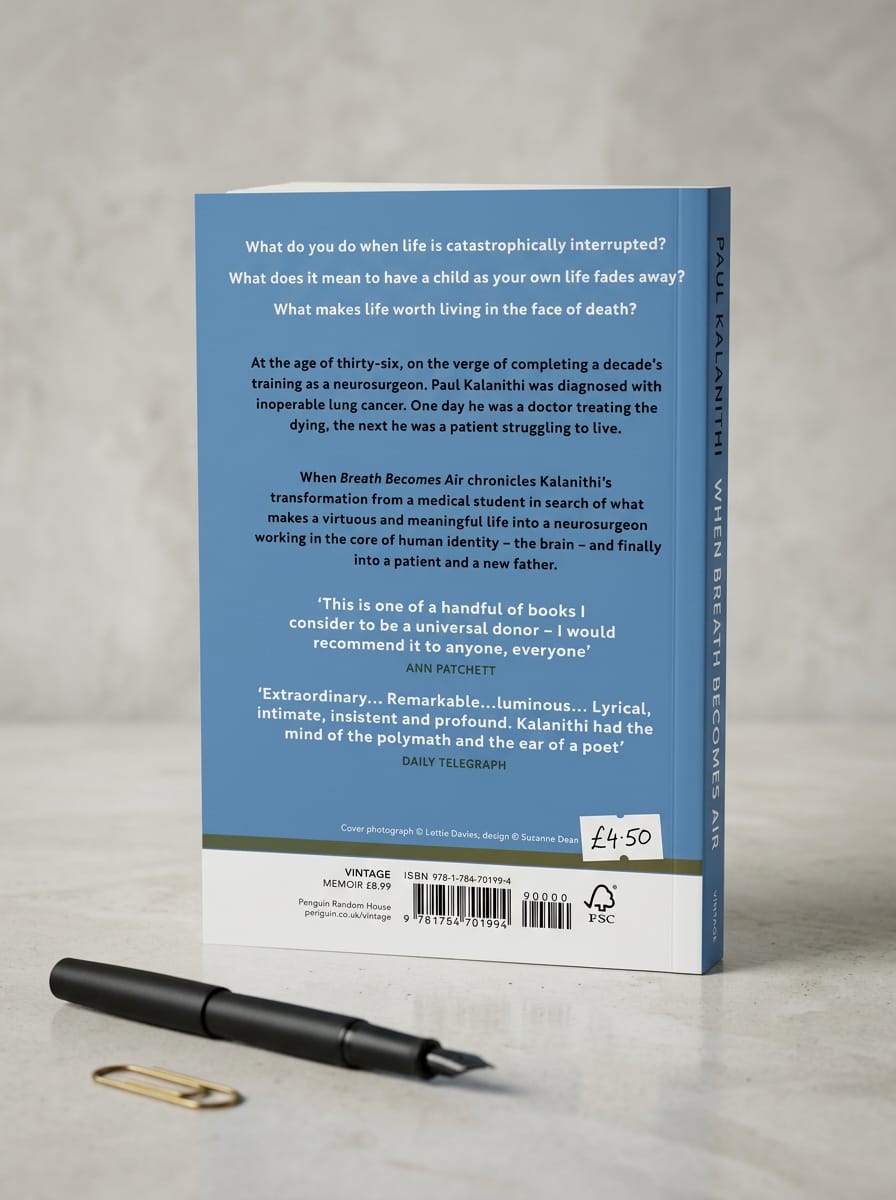 Book cover with text on a gray background