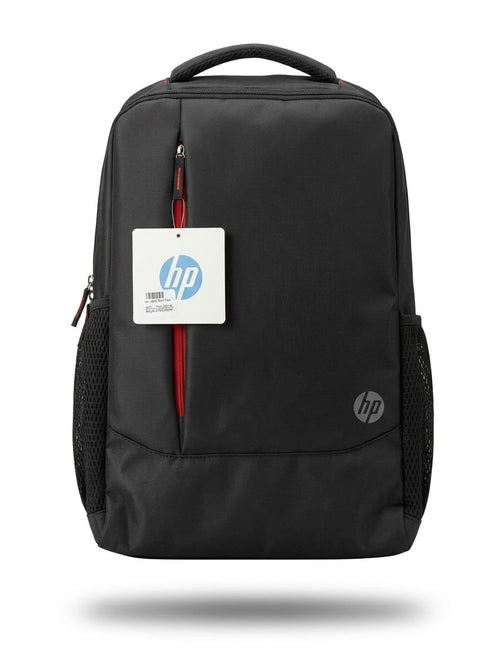 HP Essential Laptop Backpack | Black with Red Accents | Padded Tech & Daily Commuter Bag