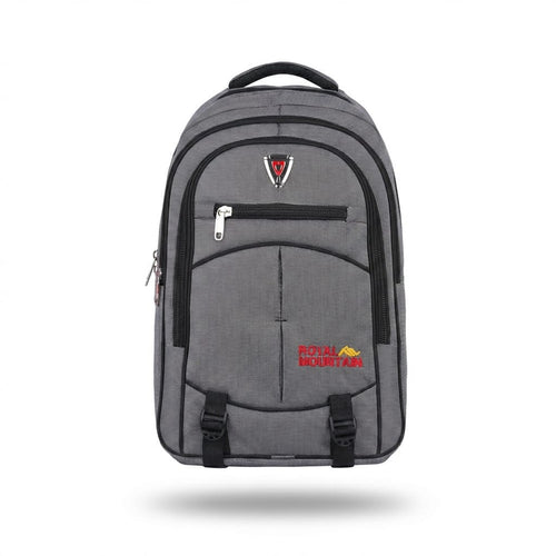 Royal Mountain Grey Backpack – Multi-Compartment Laptop School Bag