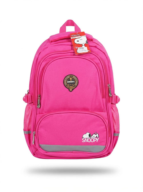 Snoopy Pink School Backpack for Girls – Official Peanuts Character Bag with Safety Reflective Strips | Large Capacity