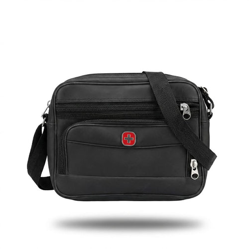 Swiss Cross Messenger Bag – Multi-Compartment Business Shoulder Bag | Crossbody Office Satchel with Adjustable Strap | Malik Stationery