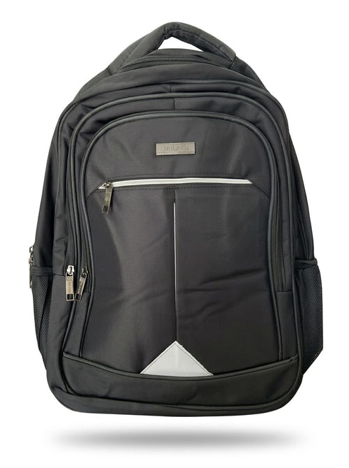 Tailaisi Black Geometric Laptop Backpack | Multi-Compartment School, Office & Tech Commuter Bag