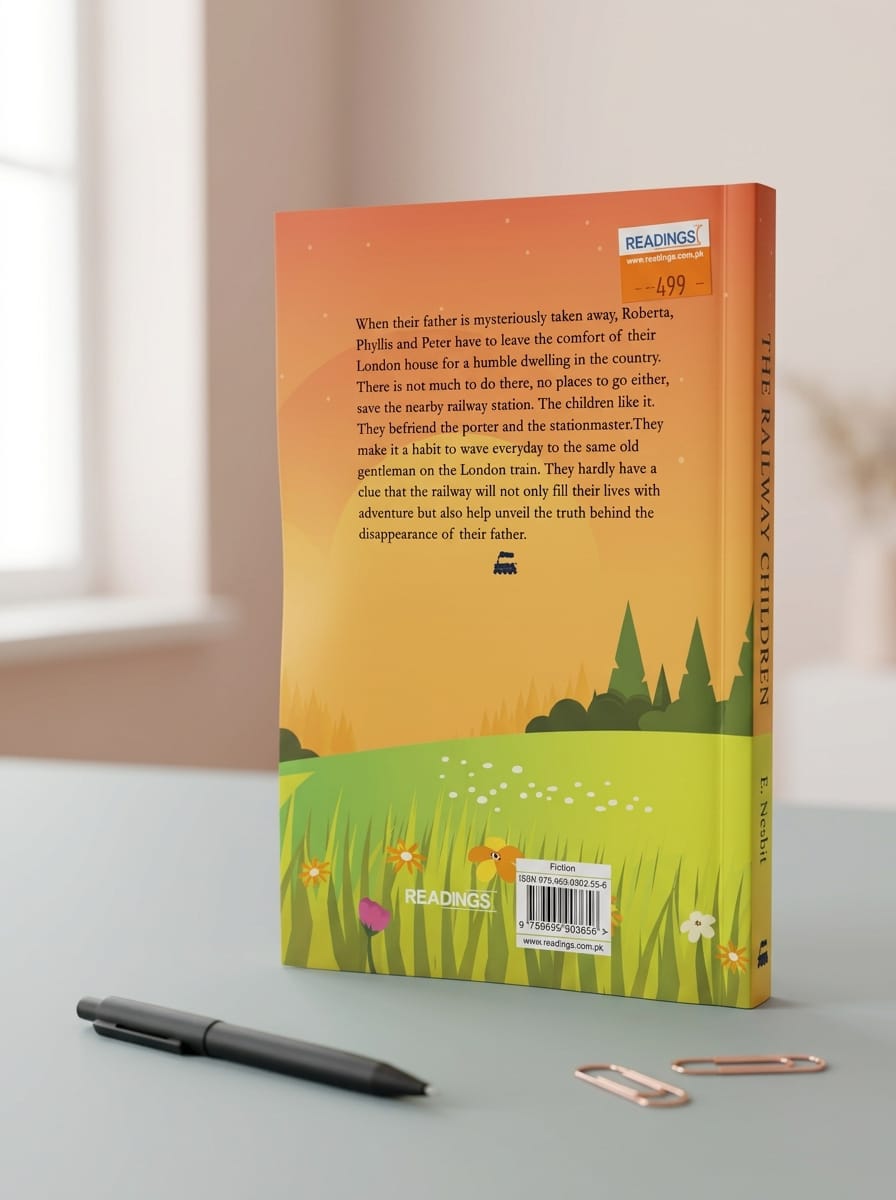 Book with a colorful cover featuring nature-themed design on a light surface.