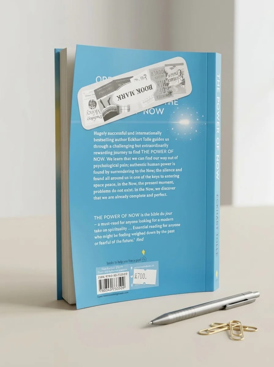 Book with a blue cover on a light surface, accompanied by a pen and keys.