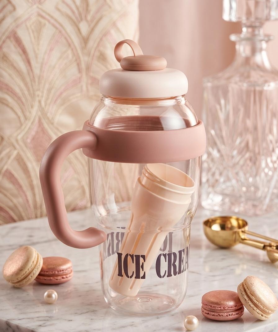 ICE CREAM GLASS TUMBLER WITH INFUSER