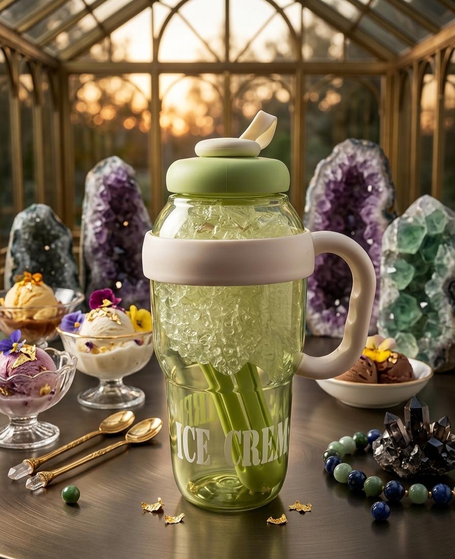 ICE CREAM GLASS TUMBLER WITH INFUSER
