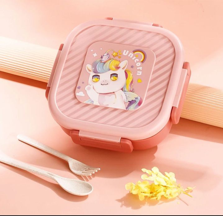 KAWAII UNICORN 4 LOCK LUNCH BOX