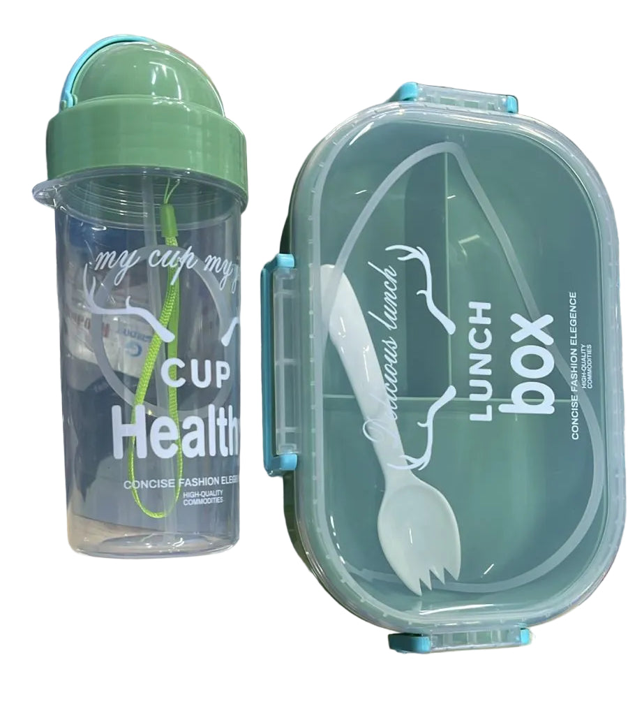 GRID LUNCH BOX WITH BOTTLE