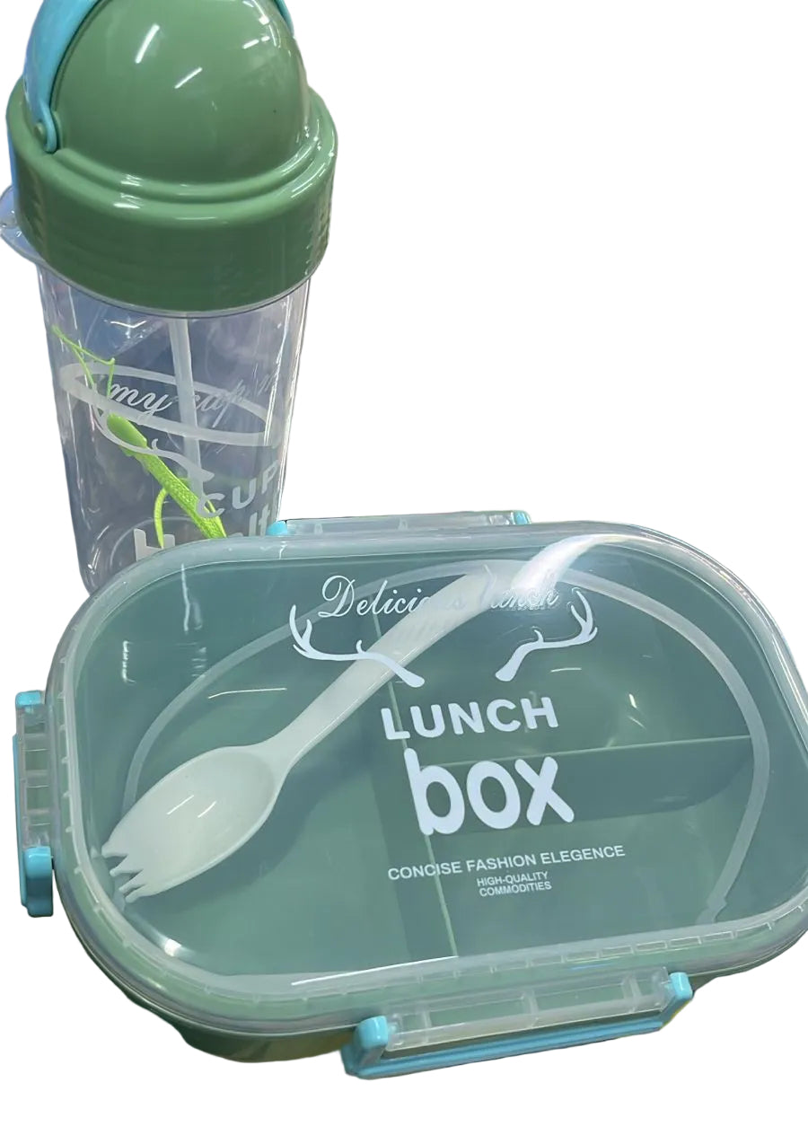 GRID LUNCH BOX WITH BOTTLE
