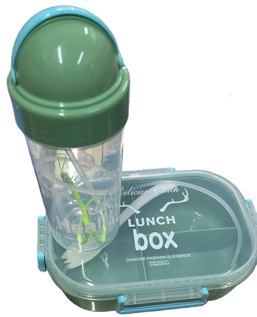 GRID LUNCH BOX WITH BOTTLE