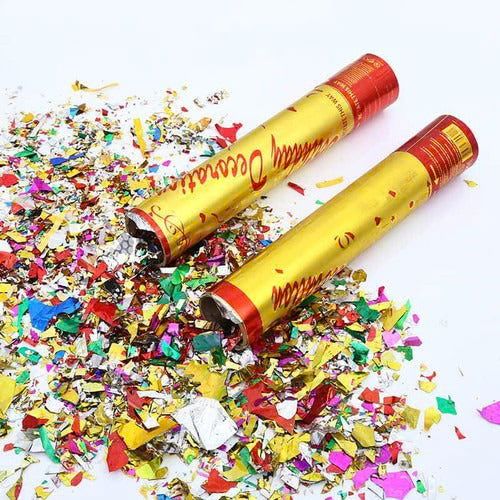 PARTY POPPER GOLD AND RED LARGE