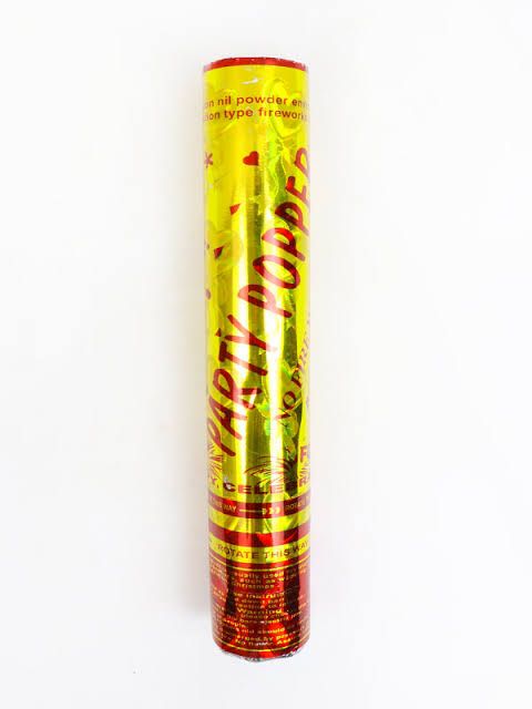 PARTY POPPER GOLD AND RED LARGE