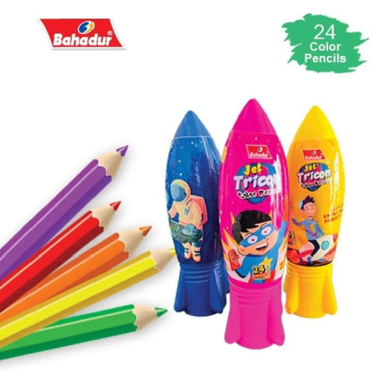 BAHADUR JET TRICON 24 COLORED PENCILS