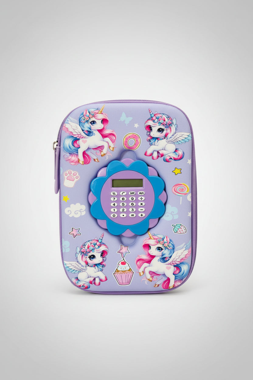 3D UNICORN CALCULATOR PENCIL CHINA POUCH