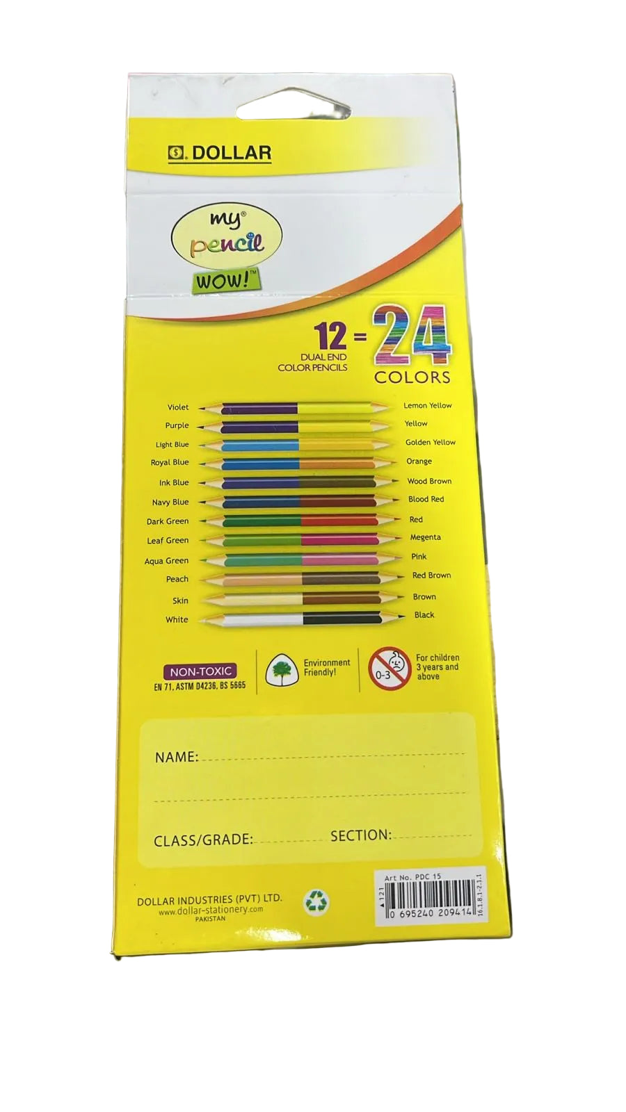 DOLLOR WOW MY PENCIL 12 DUAL END COLOURS