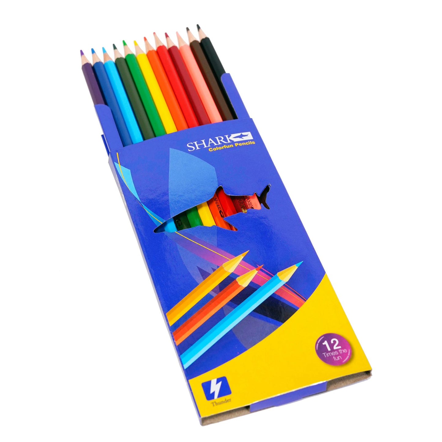 SHARK COLORFUN PENCILS 12 COLORS