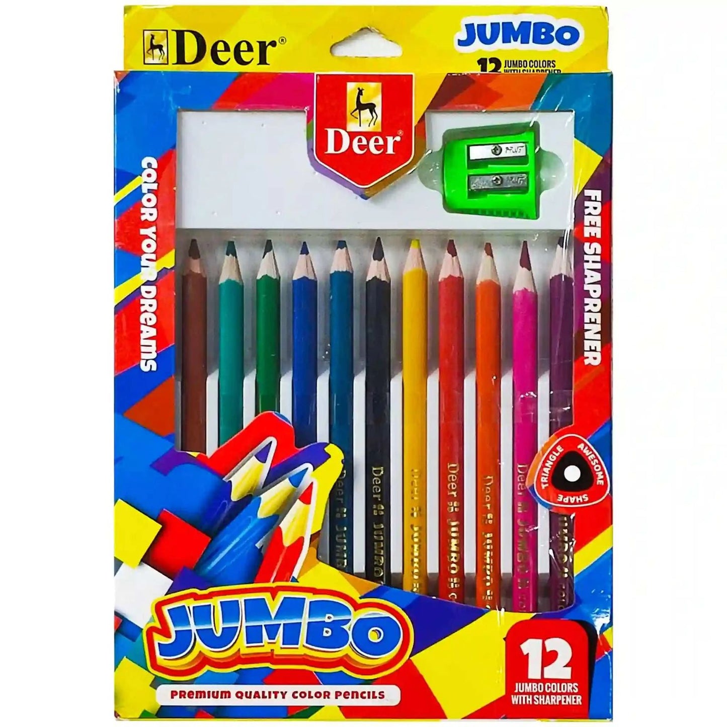 DEER JUMBO 12 COLOR PENCILS