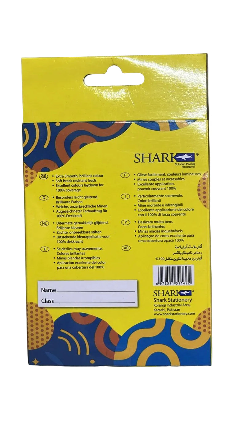 SHARK COLORFUN 12 COLOR PENCILS