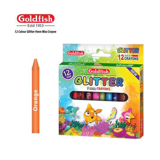 GOLDFISH GLITTER CRAYONS 12 COLORS