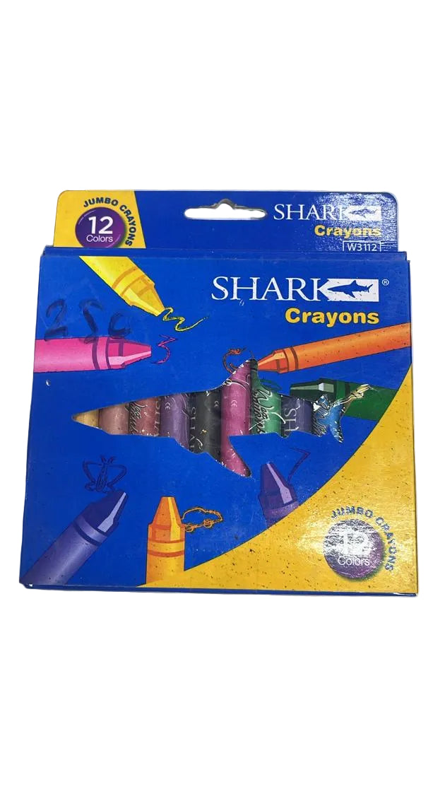 SHARK JUMBO CRAYONS 12 COLORS