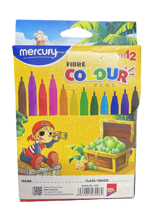 mercury fiber 12 colour pens