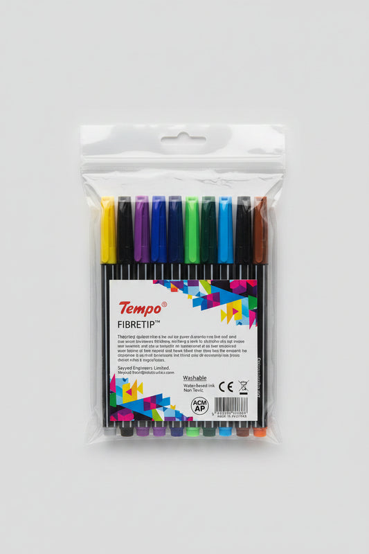 TEMPO FIBERTIP 12 COLOURING MARKERS