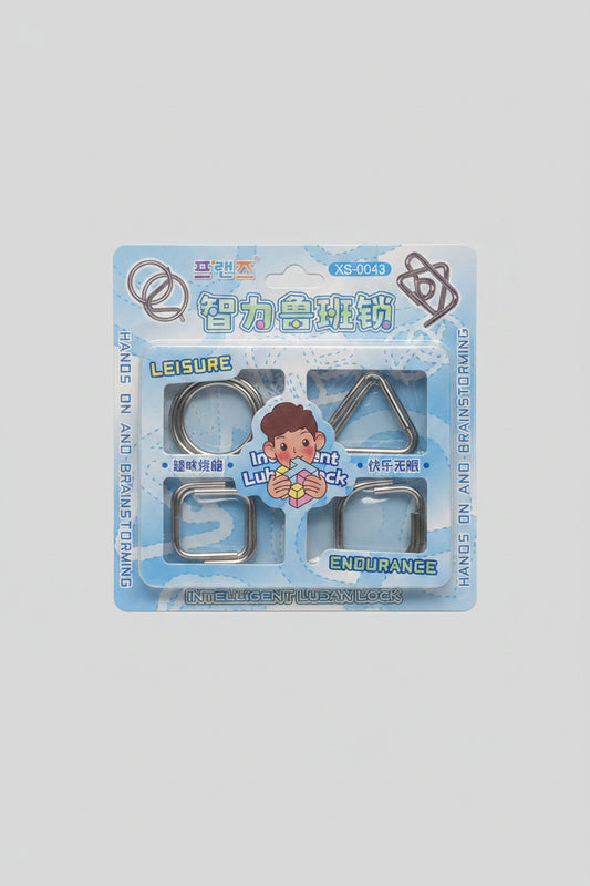 INTELLIGENT LUBAN LOCK 4 METAL BRAIN TEASER PUZZLES