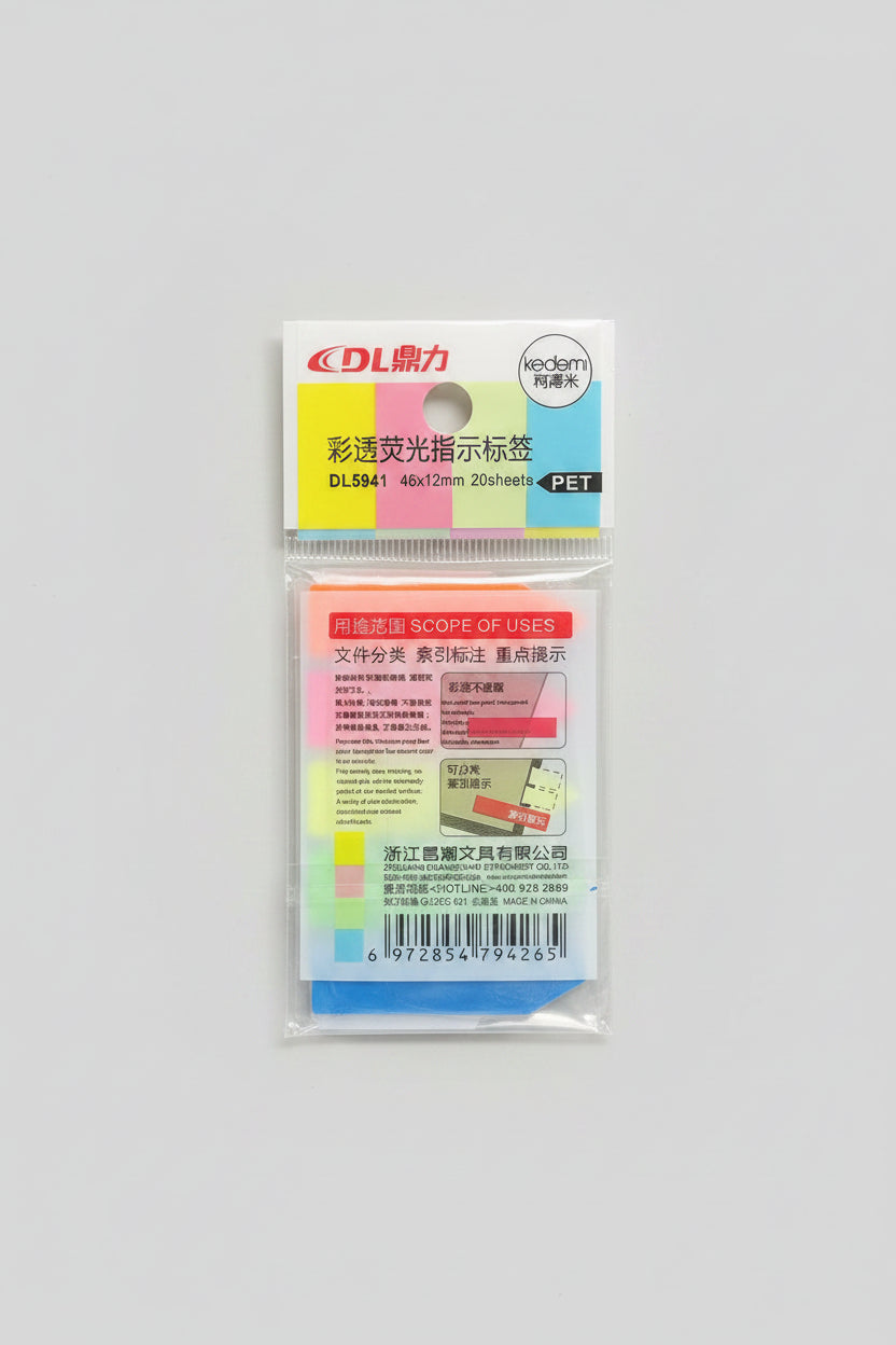 DL ARROW INDEX TABS 5 NEON COLORS 100 FLAGS