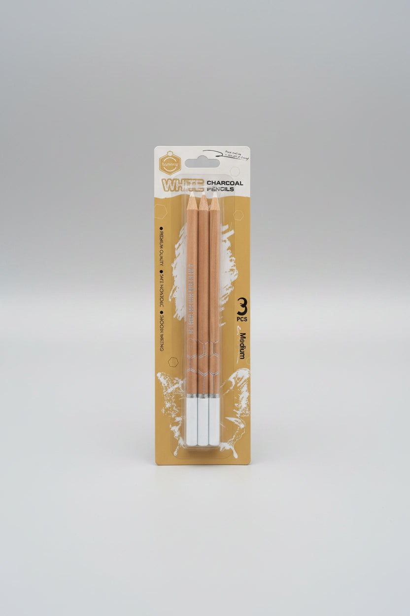 KEEP SMILING WHITE CHARCOAL PENCILS 3 PCS