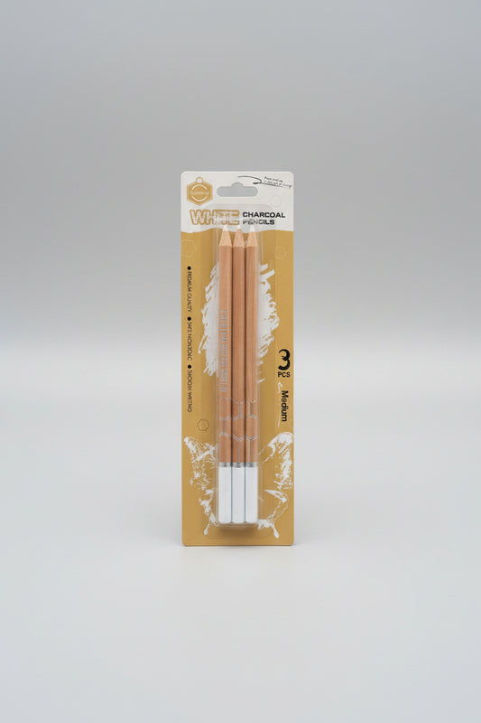 KEEP SMILING WHITE CHARCOAL PENCILS 3 PCS