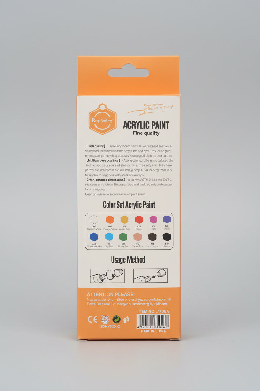 KEEP SMILING ARYLIC PAINT SET 12 COLORS