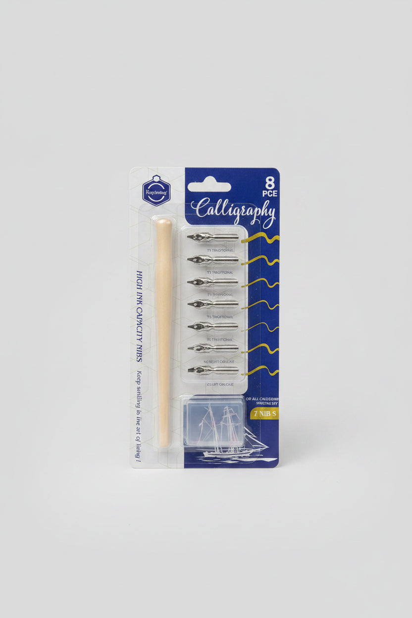 KEEP SMILING CALLIGRAPHY SET 8 PCS DIP PEN SET WITH SEVEN NIBS