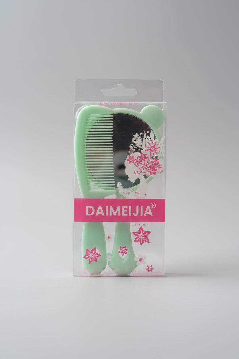 DAIMEIJIA KIDS MIRROR COMB SET CUTE BEAR DESIGN