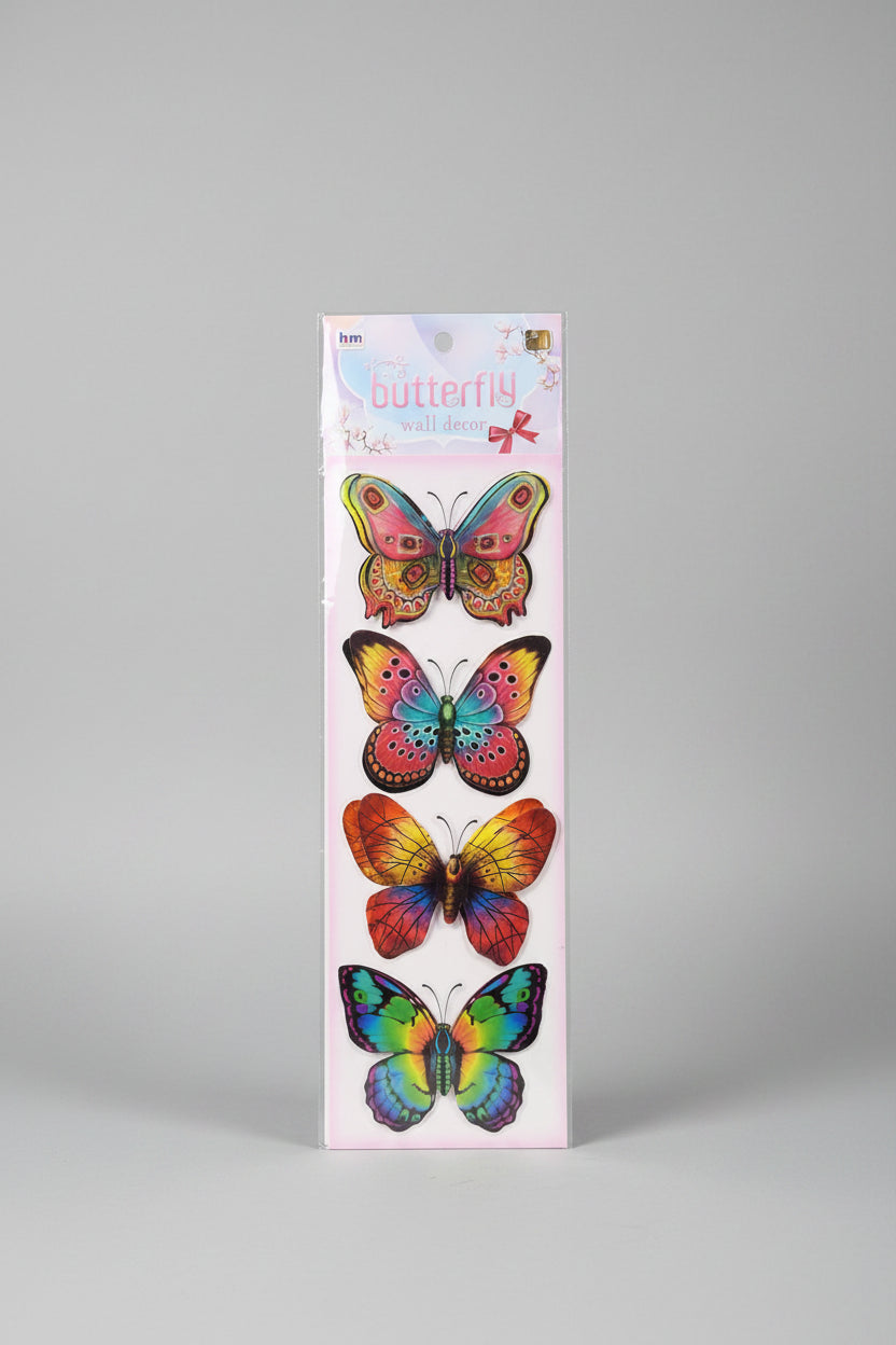 3D RAINBOW BUTTERFLY WALL STICKERS