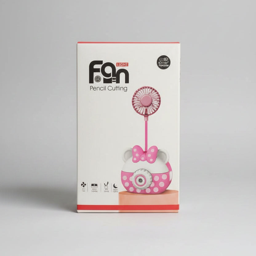 portable Mini Fan with Pencil Sharpener & Night Light
