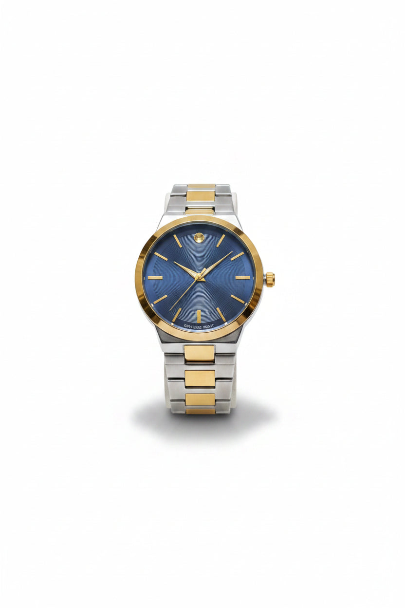 Universe Point Luxury Two-Tone Blue Dial Dress Watch