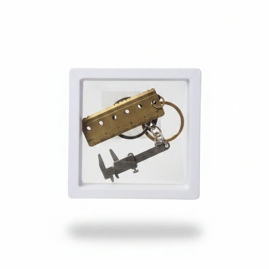 Vintage-Style Mini Vernier Caliper Novelty Keyring Set