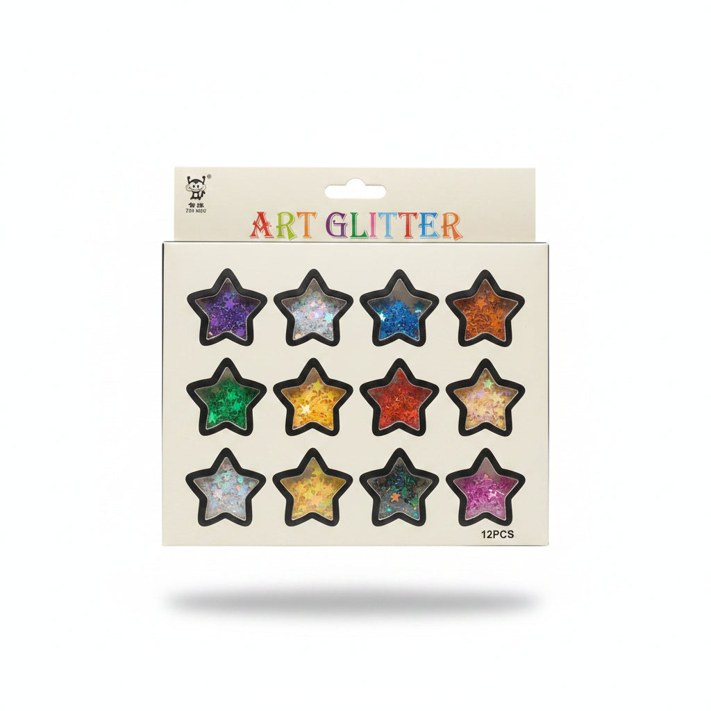 ZHI HOU 12-Piece Assorted Art Glitter Set