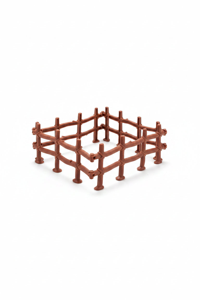 🤠 Miniature Plastic Farm Fence Toy Set