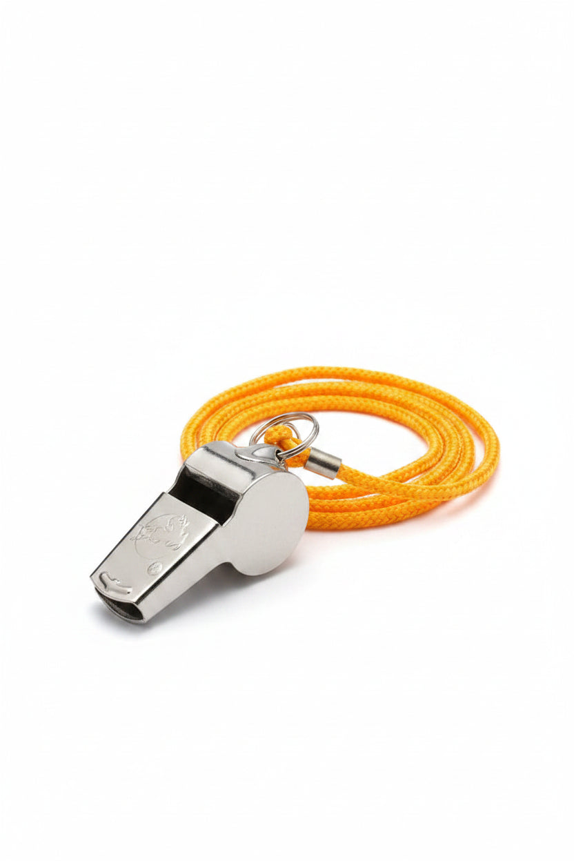 🏆 Classic Stainless Steel Sports Whistle with Bright Yellow Lanyard