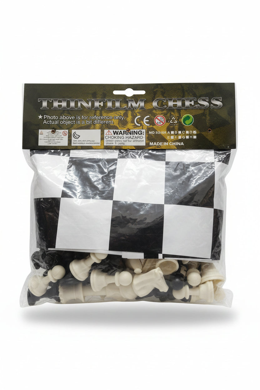 SHIYI Thinfilm Portable Chess Set – Foldable Board &amp; Plastic Pieces