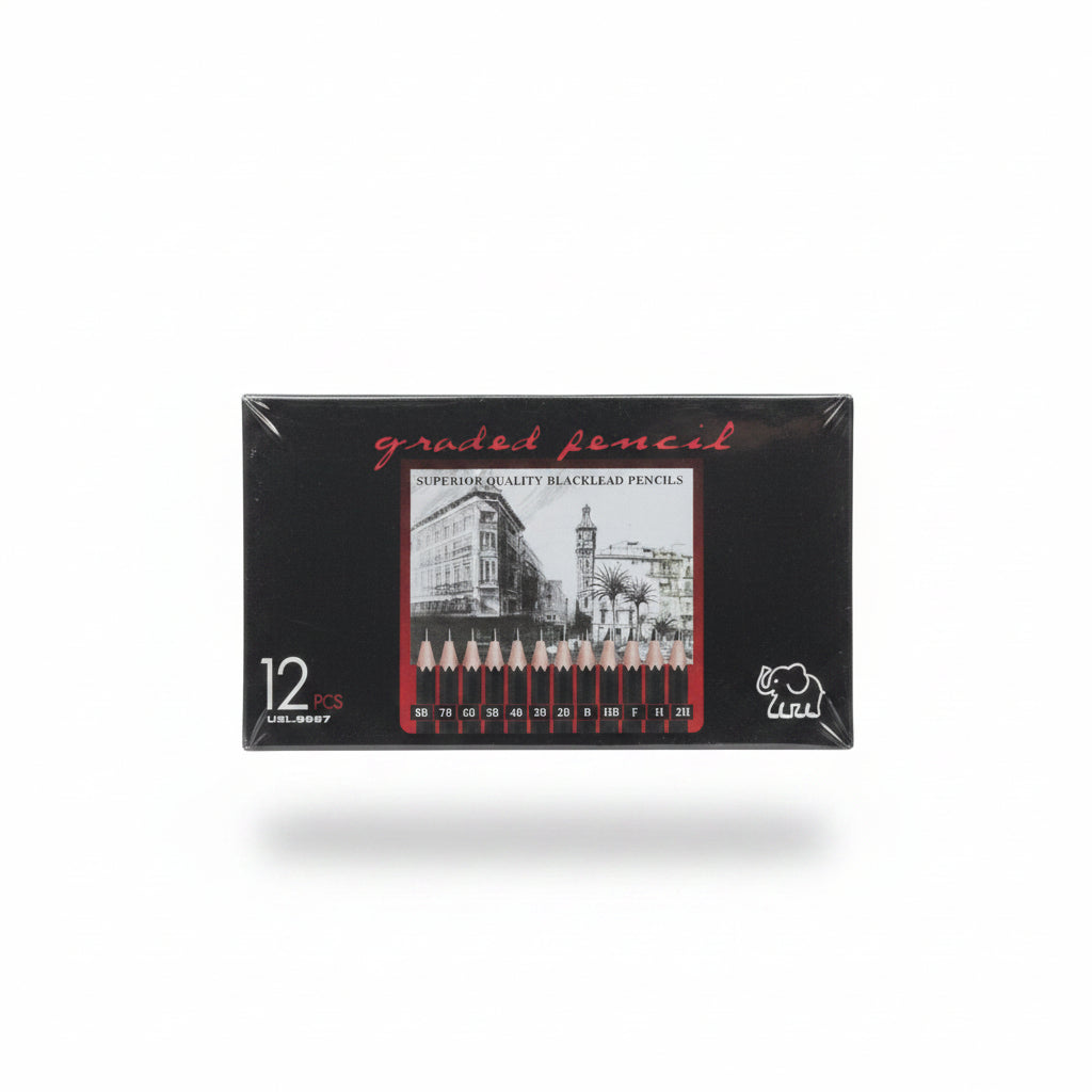 12-Piece Professional Graded Graphite Pencil Set (8B–2H)