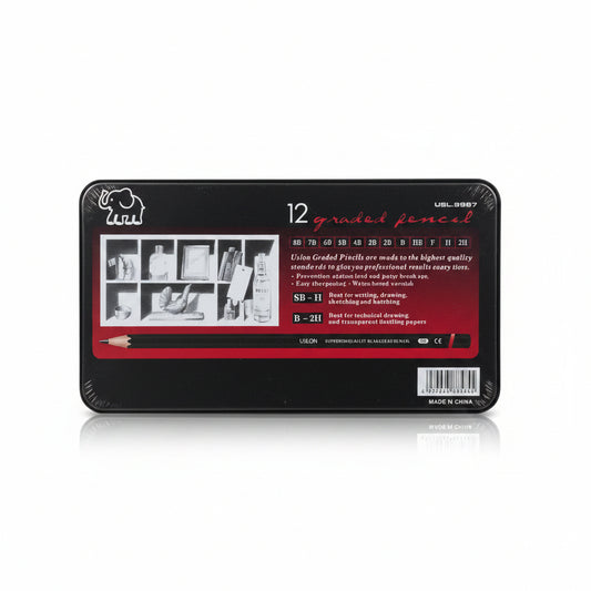 12-Piece Professional Graded Graphite Pencil Set (8B–2H)