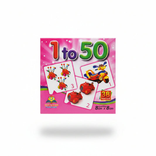 1 to 50 Number Flash Cards for Kids